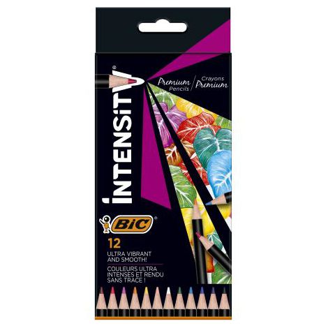 Kredki ołówkowe Bic Intensity Premium, 12 kolorów